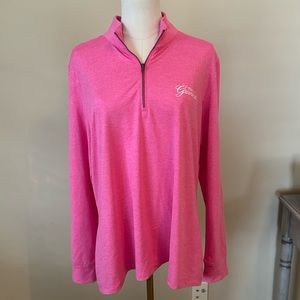 The Greenbrier by Greg Norman Pink Pullover Shark Quarter Zip XL